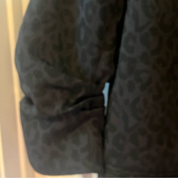 Nine West Black on Black Leopard Print Lined Blazer w/ Slouched Sleeves Size XL - Picture 3 of 7